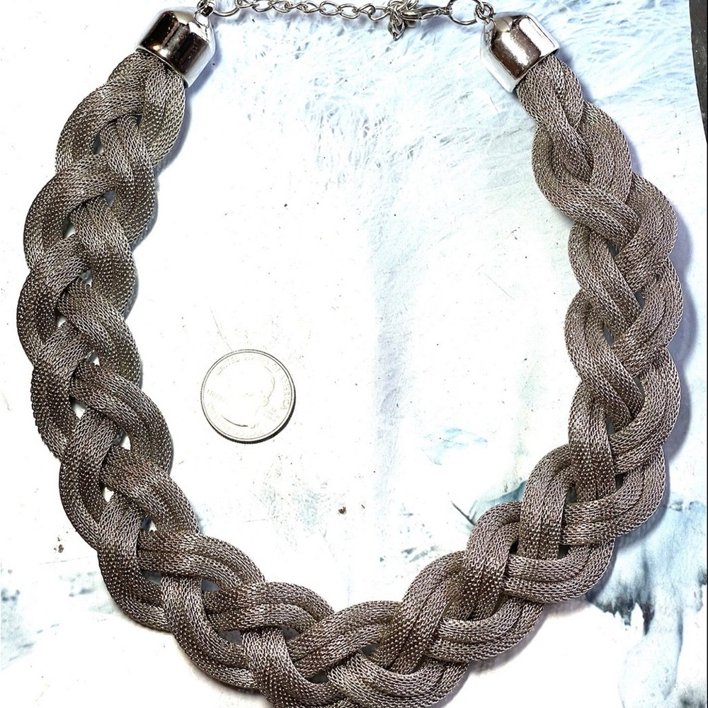 Chic Braided Silver Necklace